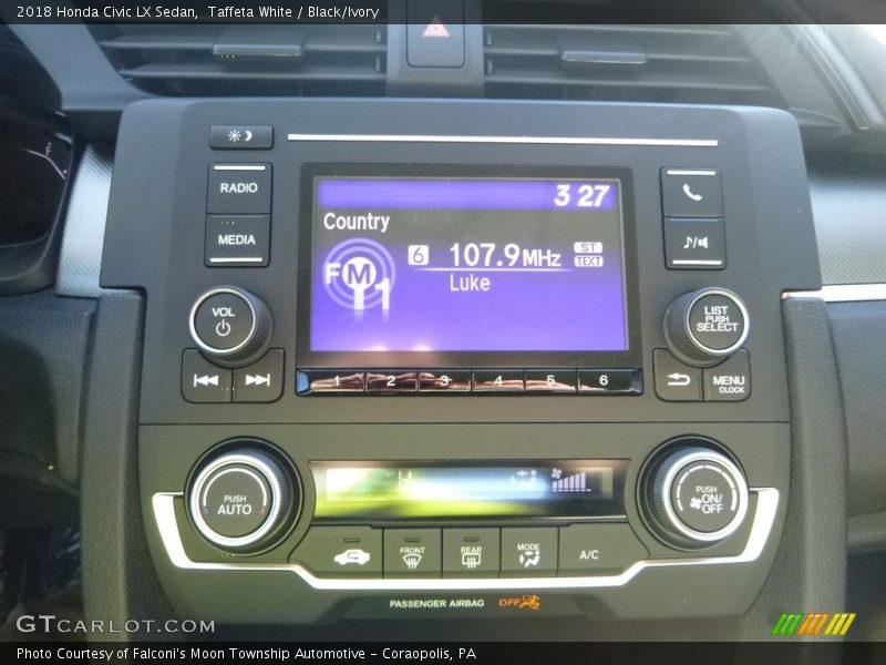 Taffeta White / Black/Ivory 2018 Honda Civic LX Sedan