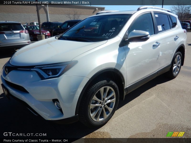 Blizzard White Pearl / Black 2018 Toyota RAV4 Limited AWD