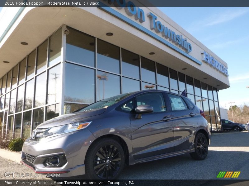 Modern Steel Metallic / Black 2018 Honda Fit Sport