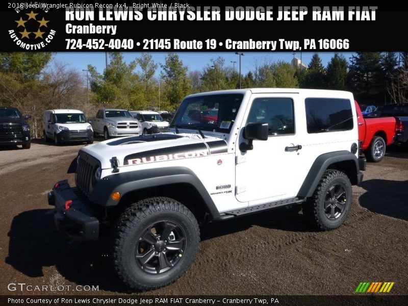 Bright White / Black 2018 Jeep Wrangler Rubicon Recon 4x4