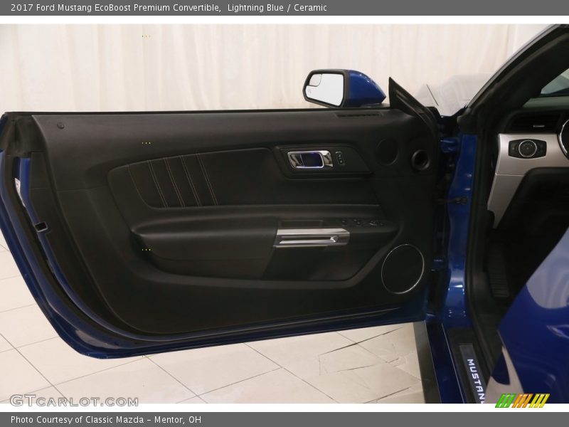 Lightning Blue / Ceramic 2017 Ford Mustang EcoBoost Premium Convertible