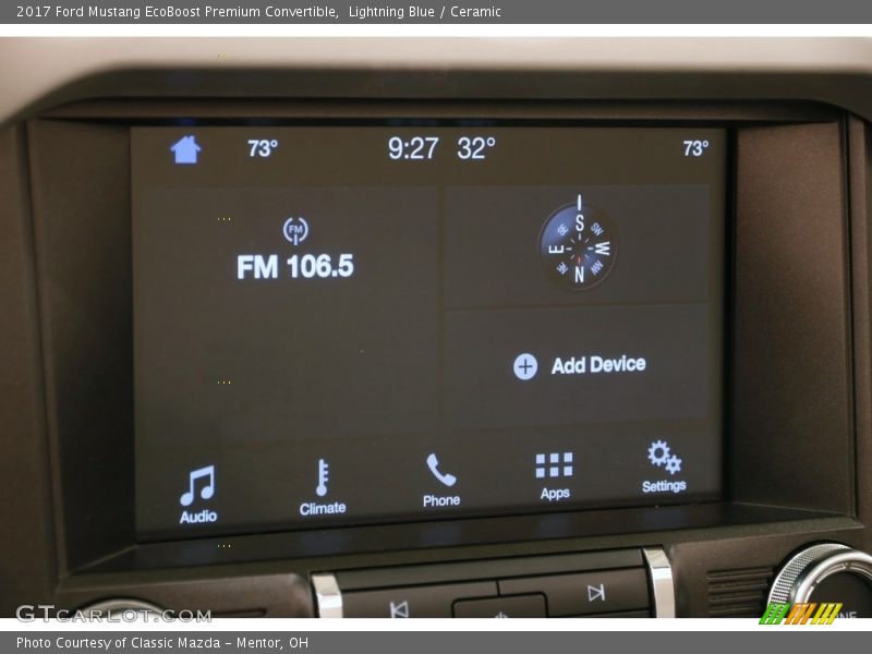 Lightning Blue / Ceramic 2017 Ford Mustang EcoBoost Premium Convertible