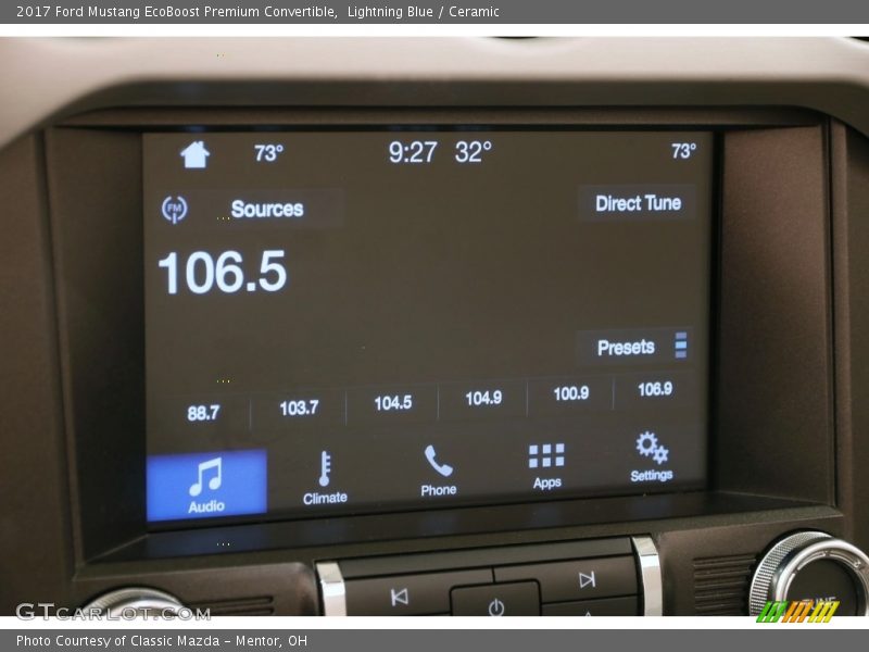 Lightning Blue / Ceramic 2017 Ford Mustang EcoBoost Premium Convertible