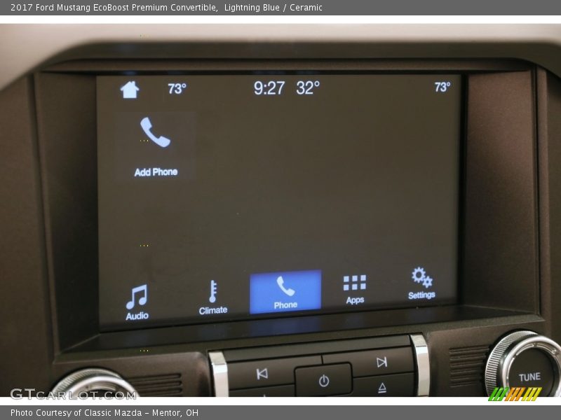 Lightning Blue / Ceramic 2017 Ford Mustang EcoBoost Premium Convertible