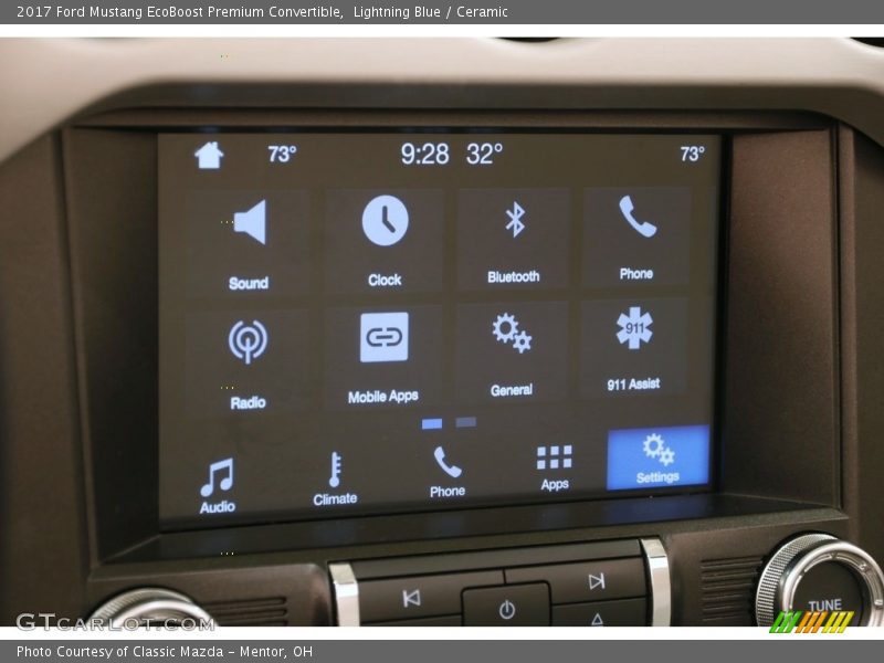 Lightning Blue / Ceramic 2017 Ford Mustang EcoBoost Premium Convertible
