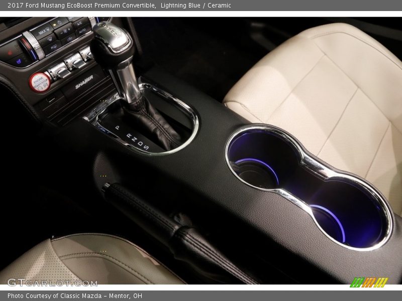Lightning Blue / Ceramic 2017 Ford Mustang EcoBoost Premium Convertible