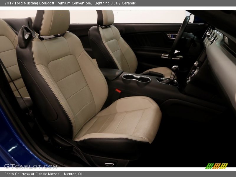 Lightning Blue / Ceramic 2017 Ford Mustang EcoBoost Premium Convertible