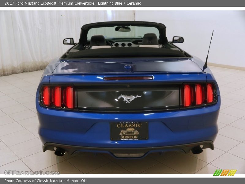 Lightning Blue / Ceramic 2017 Ford Mustang EcoBoost Premium Convertible