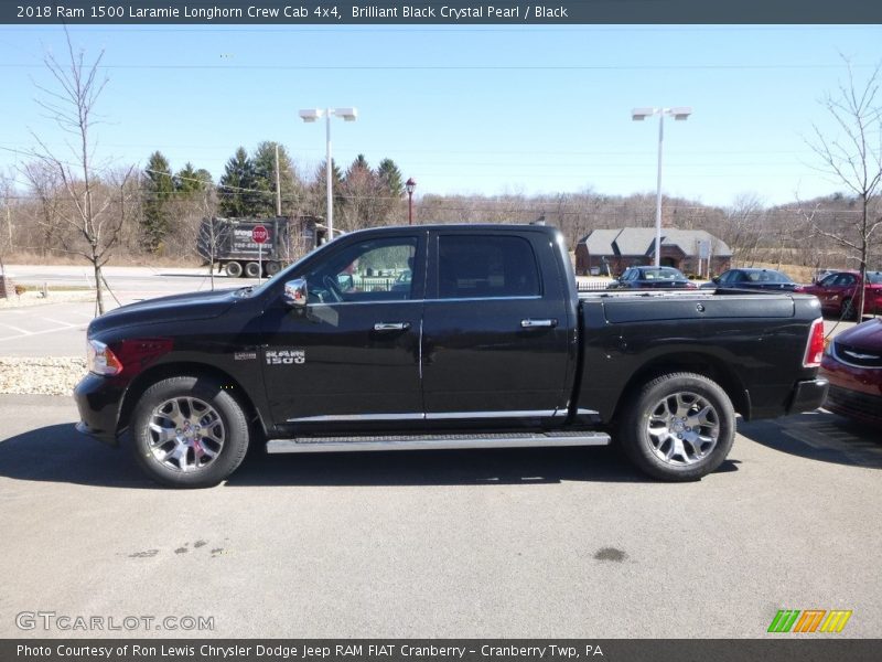 Brilliant Black Crystal Pearl / Black 2018 Ram 1500 Laramie Longhorn Crew Cab 4x4