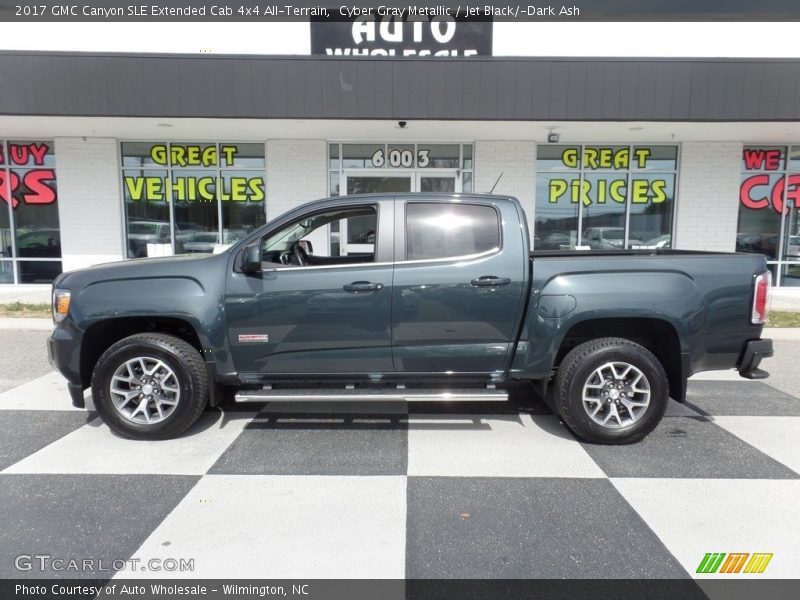 Cyber Gray Metallic / Jet Black/­Dark Ash 2017 GMC Canyon SLE Extended Cab 4x4 All-Terrain