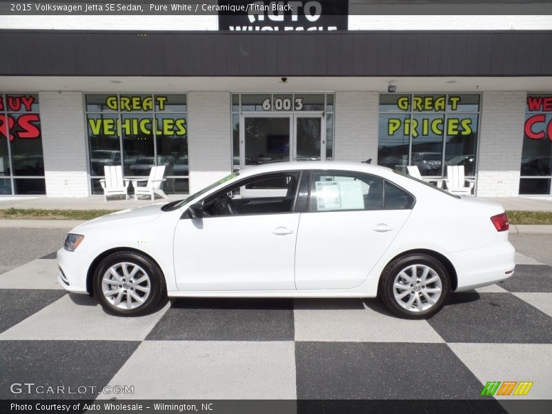 Pure White / Ceramique/Titan Black 2015 Volkswagen Jetta SE Sedan