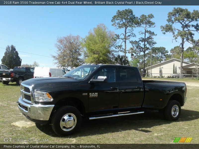 Brilliant Black Crystal Pearl / Black/Diesel Gray 2018 Ram 3500 Tradesman Crew Cab 4x4 Dual Rear Wheel