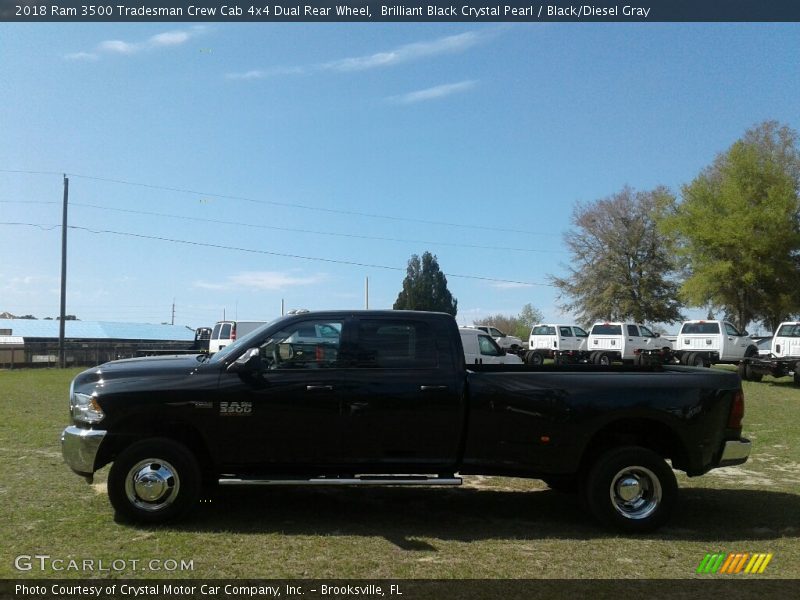 Brilliant Black Crystal Pearl / Black/Diesel Gray 2018 Ram 3500 Tradesman Crew Cab 4x4 Dual Rear Wheel