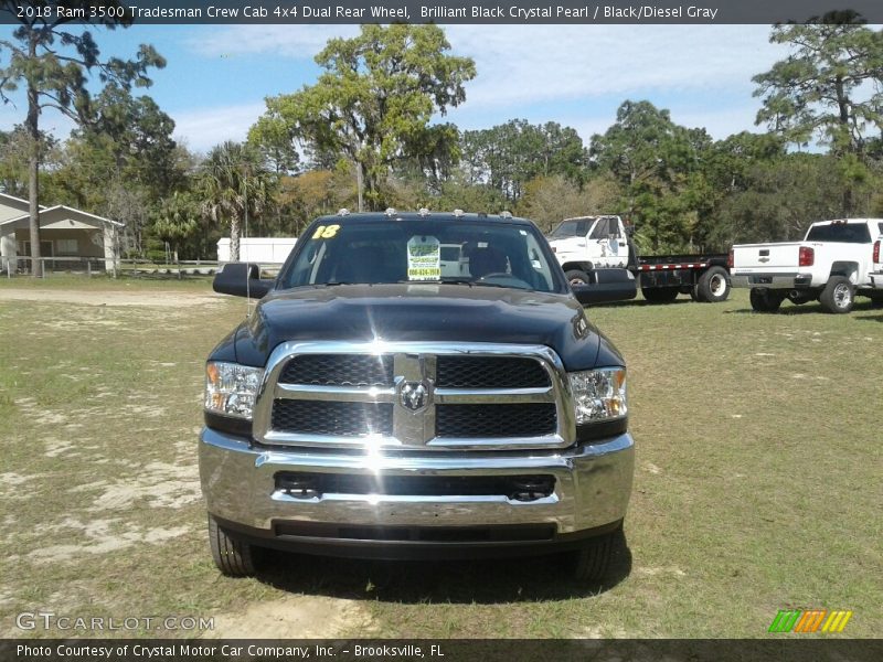 Brilliant Black Crystal Pearl / Black/Diesel Gray 2018 Ram 3500 Tradesman Crew Cab 4x4 Dual Rear Wheel
