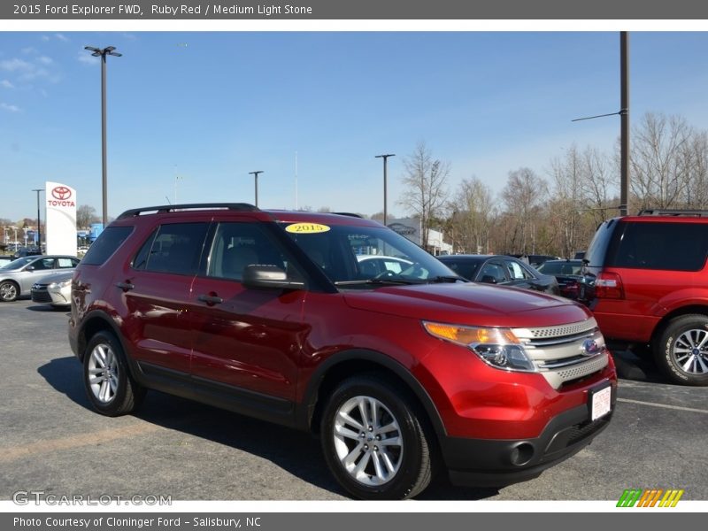 Ruby Red / Medium Light Stone 2015 Ford Explorer FWD