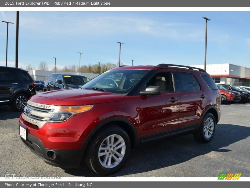 Ruby Red / Medium Light Stone 2015 Ford Explorer FWD