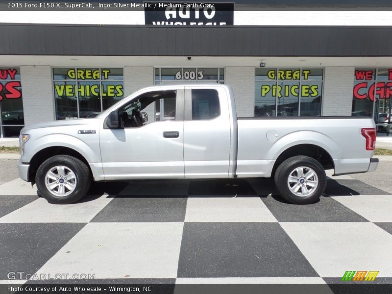 Ingot Silver Metallic / Medium Earth Gray 2015 Ford F150 XL SuperCab