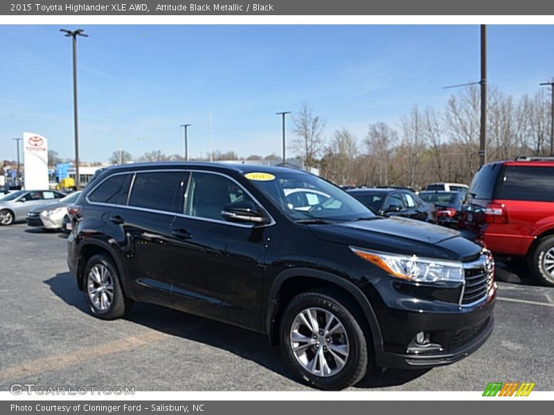 Attitude Black Metallic / Black 2015 Toyota Highlander XLE AWD