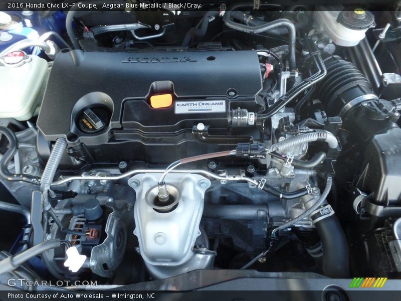 Aegean Blue Metallic / Black/Gray 2016 Honda Civic LX-P Coupe