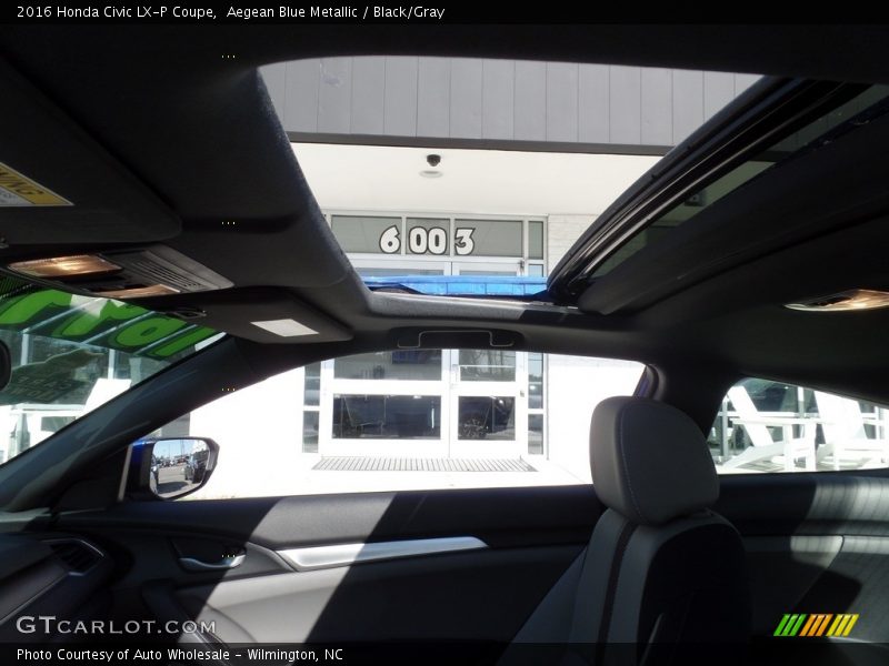 Aegean Blue Metallic / Black/Gray 2016 Honda Civic LX-P Coupe
