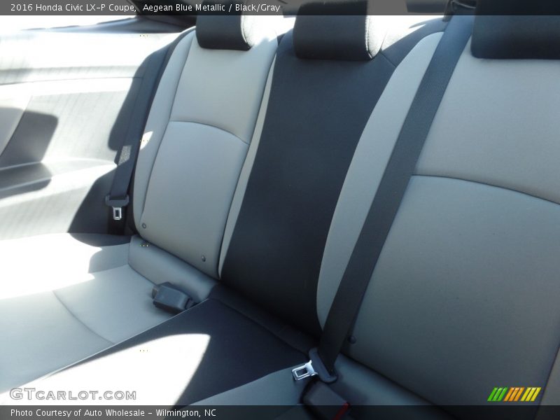 Aegean Blue Metallic / Black/Gray 2016 Honda Civic LX-P Coupe