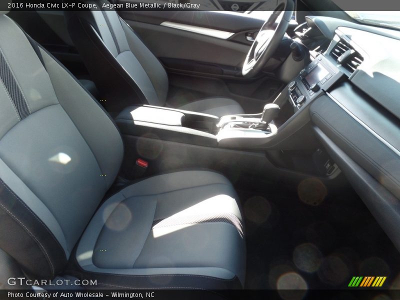 Aegean Blue Metallic / Black/Gray 2016 Honda Civic LX-P Coupe