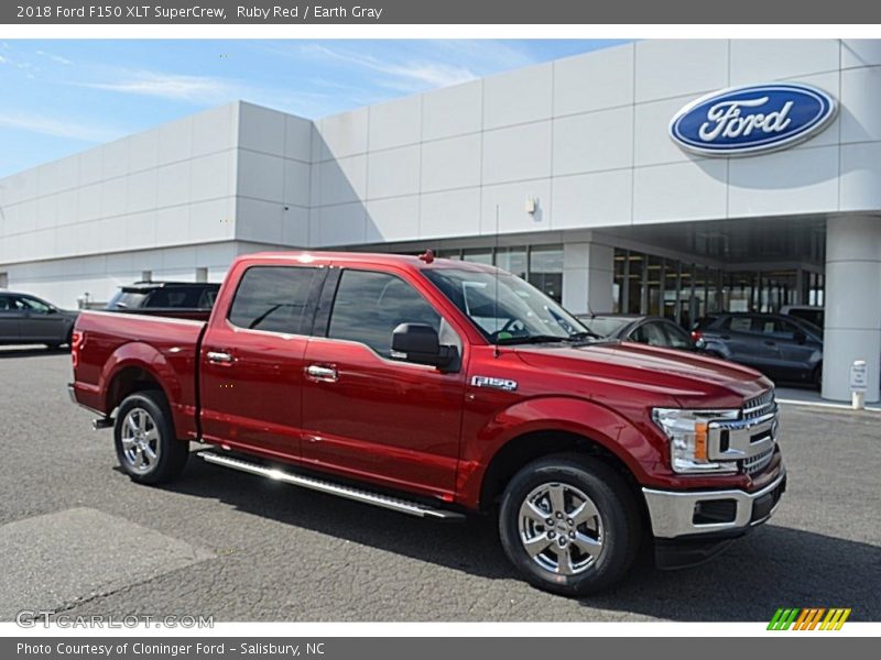 Ruby Red / Earth Gray 2018 Ford F150 XLT SuperCrew