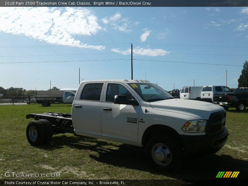 Bright White / Black/Diesel Gray 2018 Ram 3500 Tradesman Crew Cab Chassis