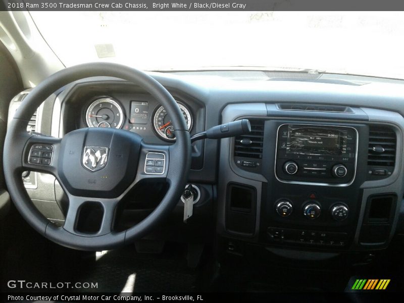 Bright White / Black/Diesel Gray 2018 Ram 3500 Tradesman Crew Cab Chassis