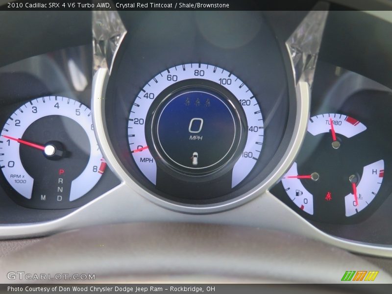 Crystal Red Tintcoat / Shale/Brownstone 2010 Cadillac SRX 4 V6 Turbo AWD