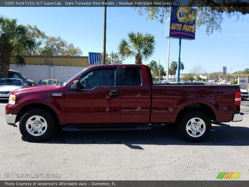 Dark Toreador Red Metallic / Medium Flint/Dark Flint Grey 2005 Ford F150 XLT SuperCab