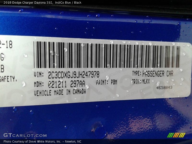 IndiGo Blue / Black 2018 Dodge Charger Daytona 392