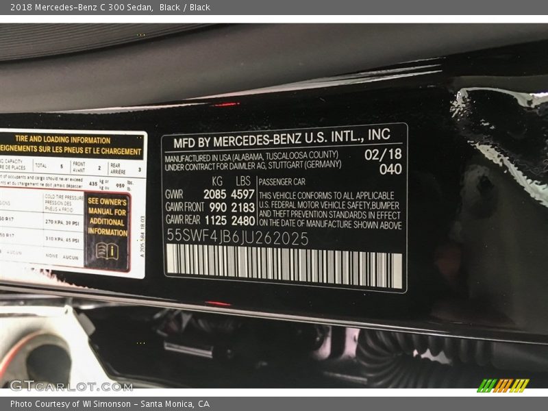 Black / Black 2018 Mercedes-Benz C 300 Sedan