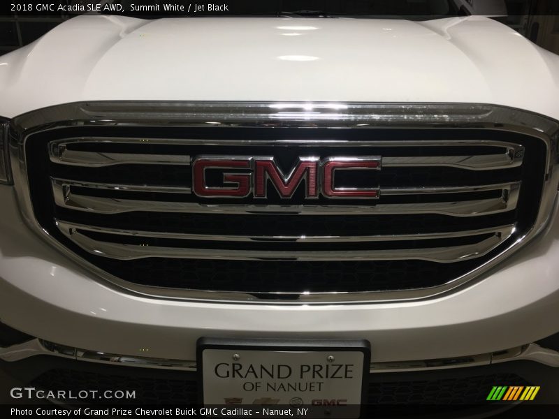 Summit White / Jet Black 2018 GMC Acadia SLE AWD