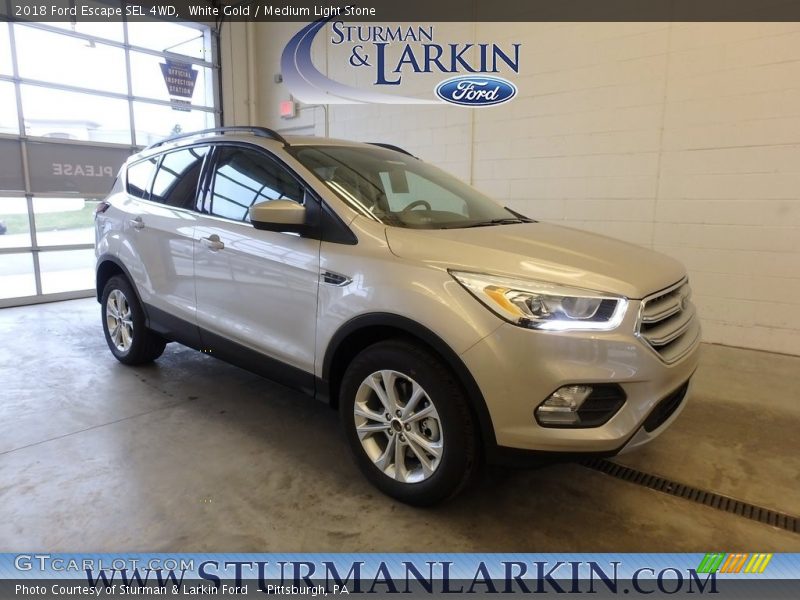 White Gold / Medium Light Stone 2018 Ford Escape SEL 4WD