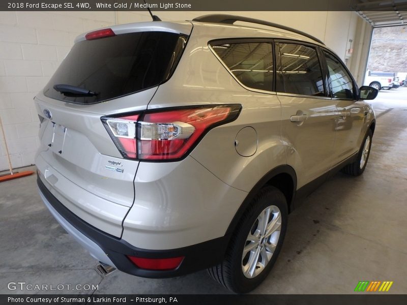 White Gold / Medium Light Stone 2018 Ford Escape SEL 4WD