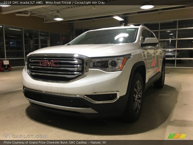 White Frost Tricoat / Cocoa/Light Ash Gray 2018 GMC Acadia SLT AWD