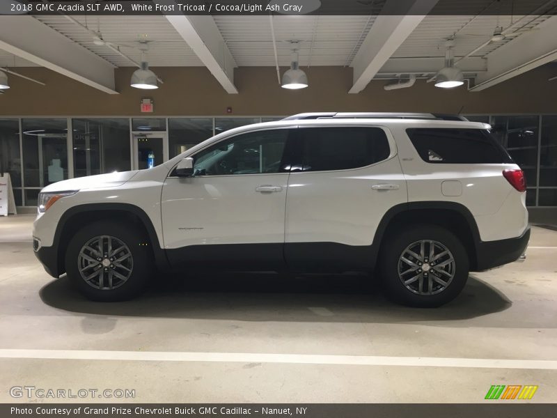 White Frost Tricoat / Cocoa/Light Ash Gray 2018 GMC Acadia SLT AWD
