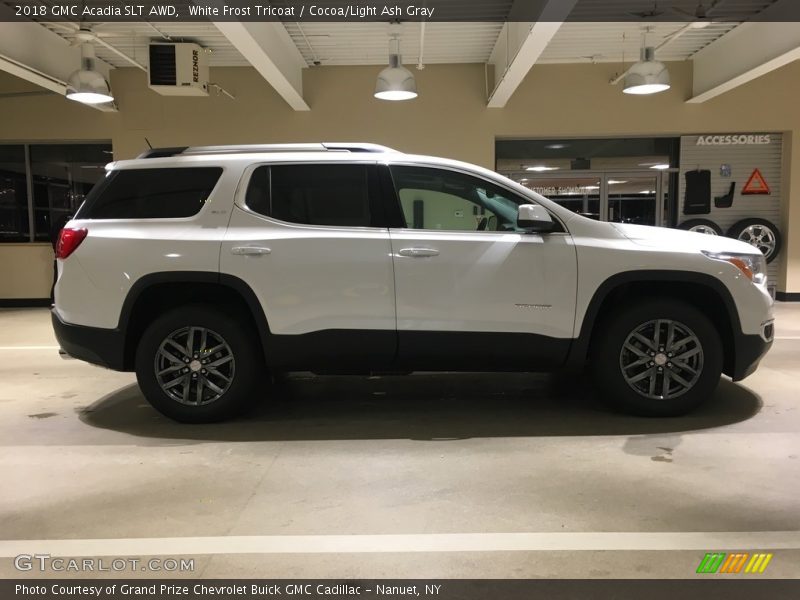 White Frost Tricoat / Cocoa/Light Ash Gray 2018 GMC Acadia SLT AWD