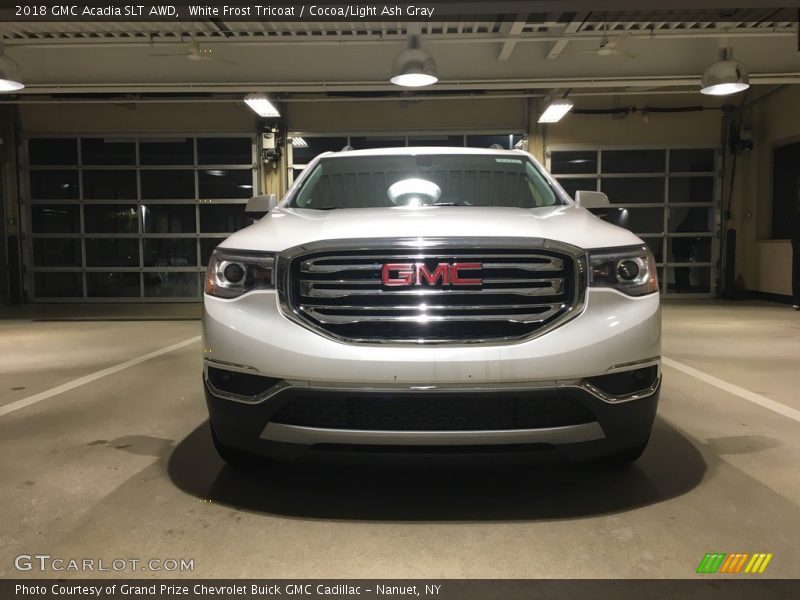 White Frost Tricoat / Cocoa/Light Ash Gray 2018 GMC Acadia SLT AWD