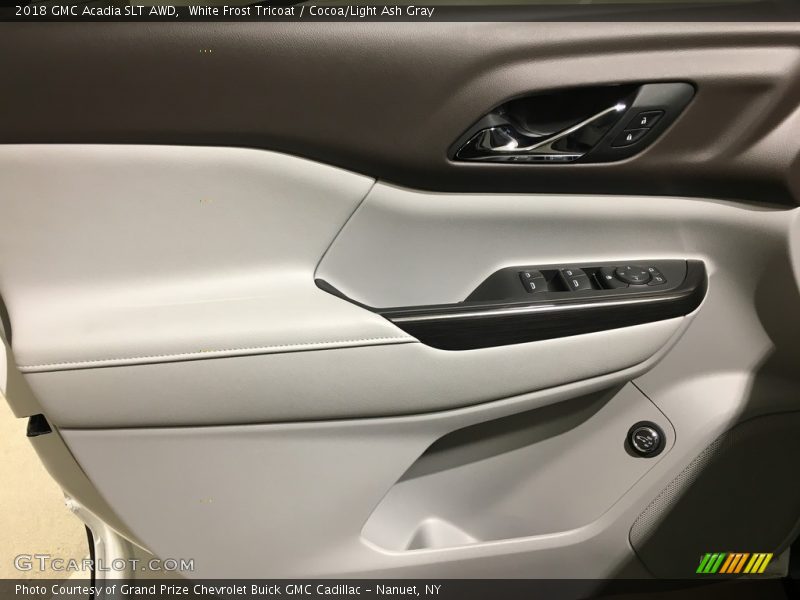 White Frost Tricoat / Cocoa/Light Ash Gray 2018 GMC Acadia SLT AWD