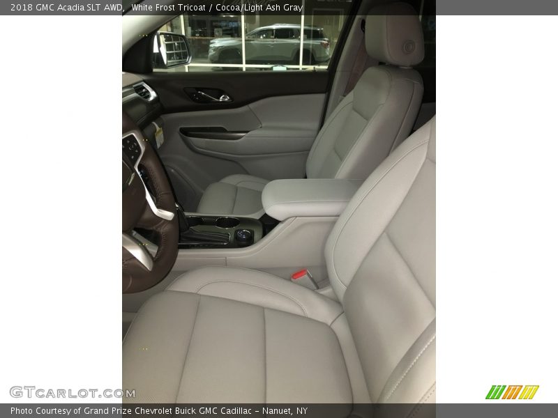 White Frost Tricoat / Cocoa/Light Ash Gray 2018 GMC Acadia SLT AWD