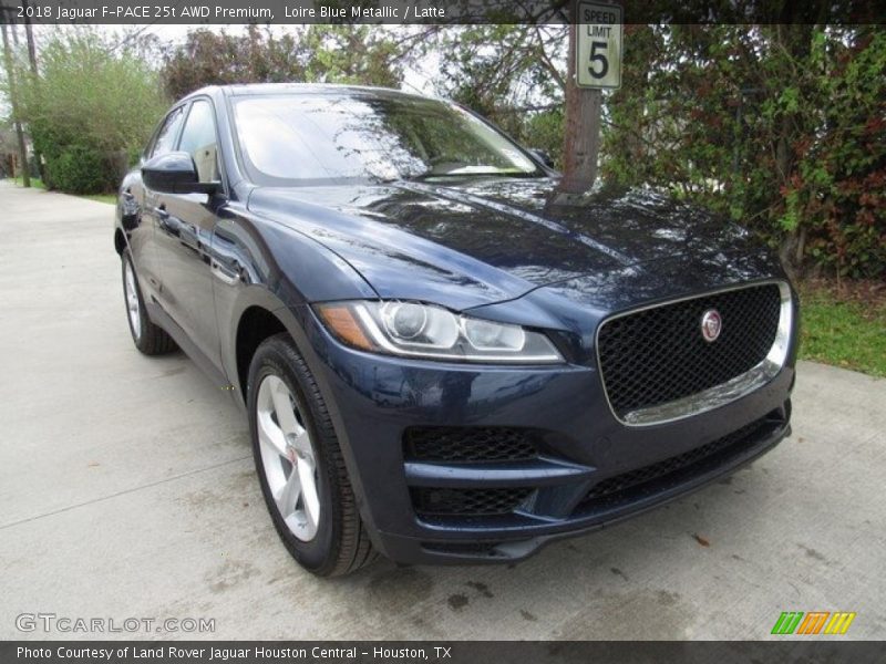 Loire Blue Metallic / Latte 2018 Jaguar F-PACE 25t AWD Premium