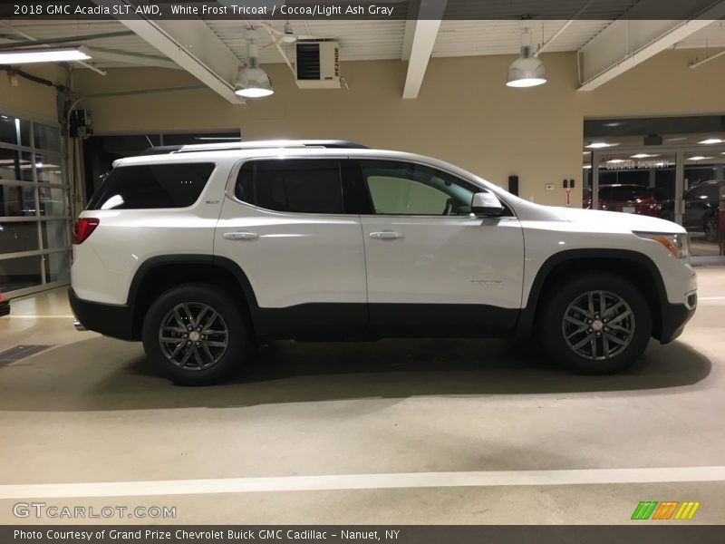 White Frost Tricoat / Cocoa/Light Ash Gray 2018 GMC Acadia SLT AWD