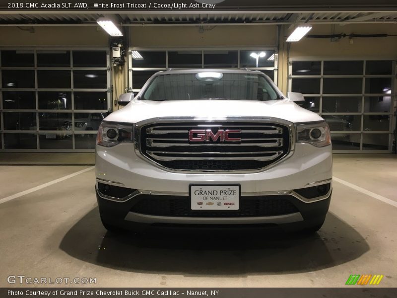 White Frost Tricoat / Cocoa/Light Ash Gray 2018 GMC Acadia SLT AWD