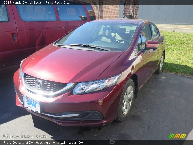 Rallye Red / Gray 2015 Honda Civic LX Sedan