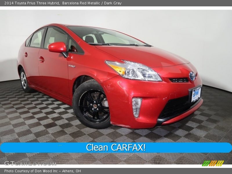 Barcelona Red Metallic / Dark Gray 2014 Toyota Prius Three Hybrid