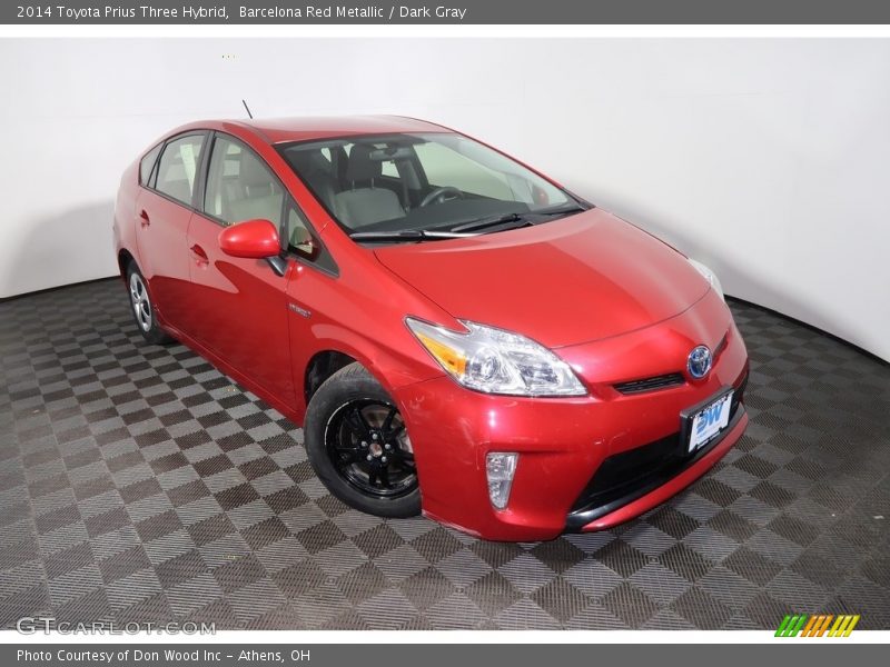 Barcelona Red Metallic / Dark Gray 2014 Toyota Prius Three Hybrid