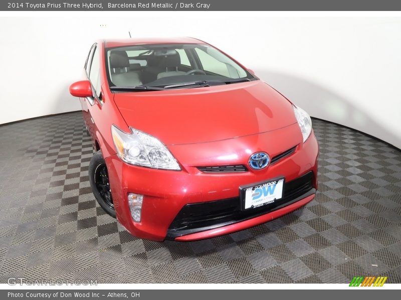 Barcelona Red Metallic / Dark Gray 2014 Toyota Prius Three Hybrid