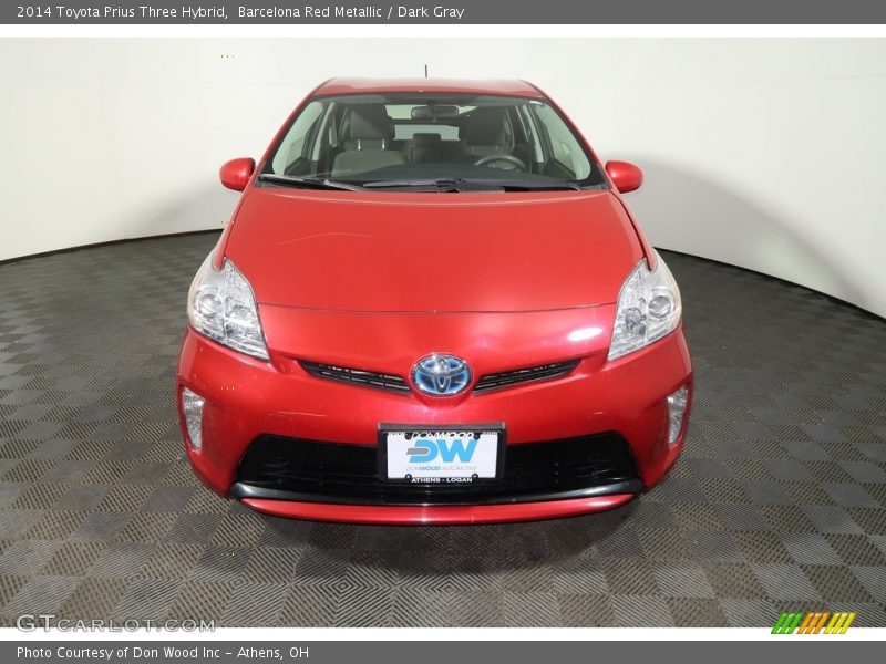 Barcelona Red Metallic / Dark Gray 2014 Toyota Prius Three Hybrid